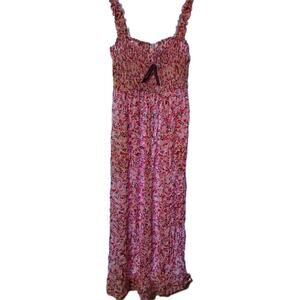 Seraphine Pink Floral shired Maxi Dress NWT Sz. 6 Side Slits, Pockets
